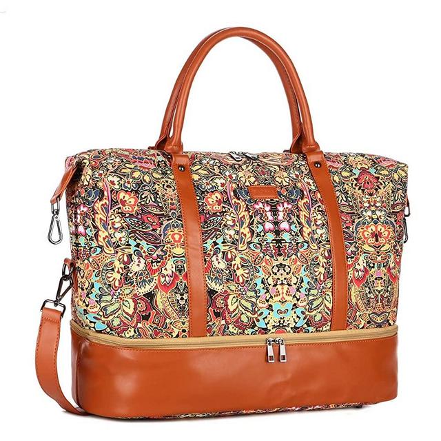 BAOSHA HB-28 Women Ladies Travel Weekender Bag Overnight Carry-on in Trolley Handle (HS with Shoe Compartment)