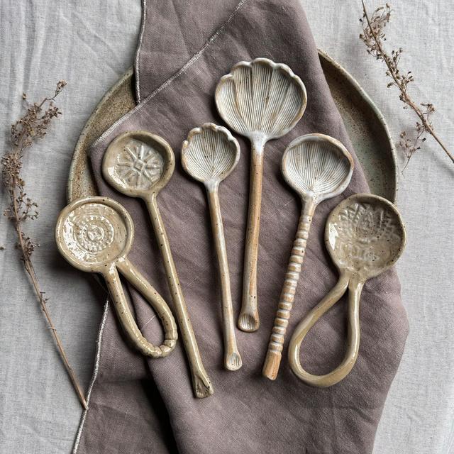 pottery handmade spoons ceramic decorative large spoons rustic pottery flatware speckled cutlery ceramic white farmhouse utensil bohem spoon