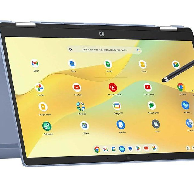 HP Convertible 2-in-1 Chromebook in Blue 14" Touch FHD Intel 4-Core up to 3.40GHz 4GB Ram 64GB Storage 4K Graphics Super-Fast WiFi Chrome OS (14b - Renewed)