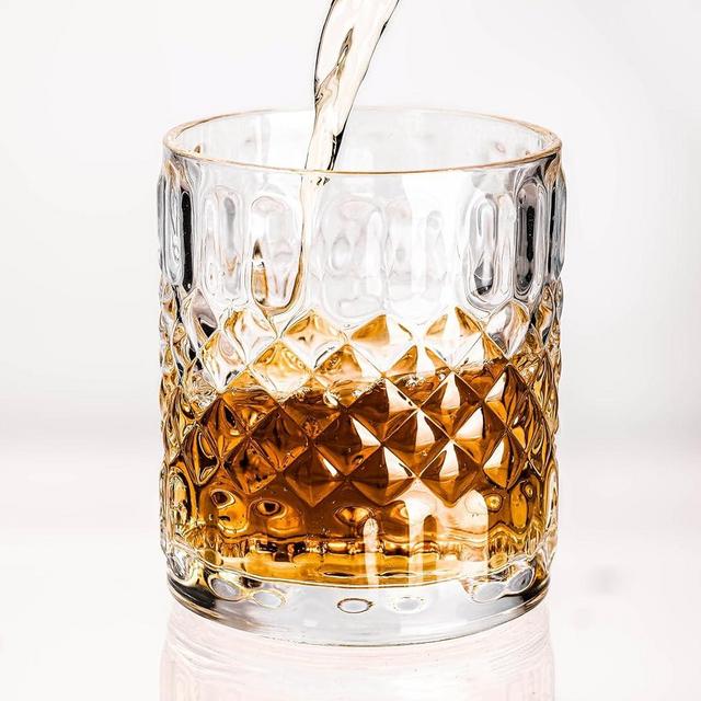 SUROQUE Whiskey Glasses Set of 6, 11oz Premium Cocktail Glasses for Kitchen Bar Private Wine Cabinet, Gifts Ideas for Dad, Husband, Friends, or for Wedding Anniversary, Birthday, Christmas Gift.