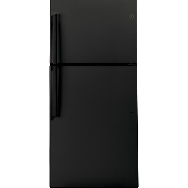 GE Garage Ready 19.1-cu ft Top-Freezer Refrigerator (Black)