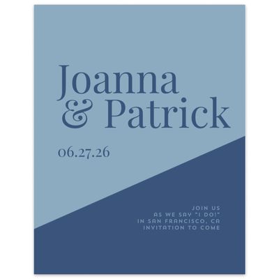 Blue Simple Wedding Digital Save the Date - Incanta Portrait