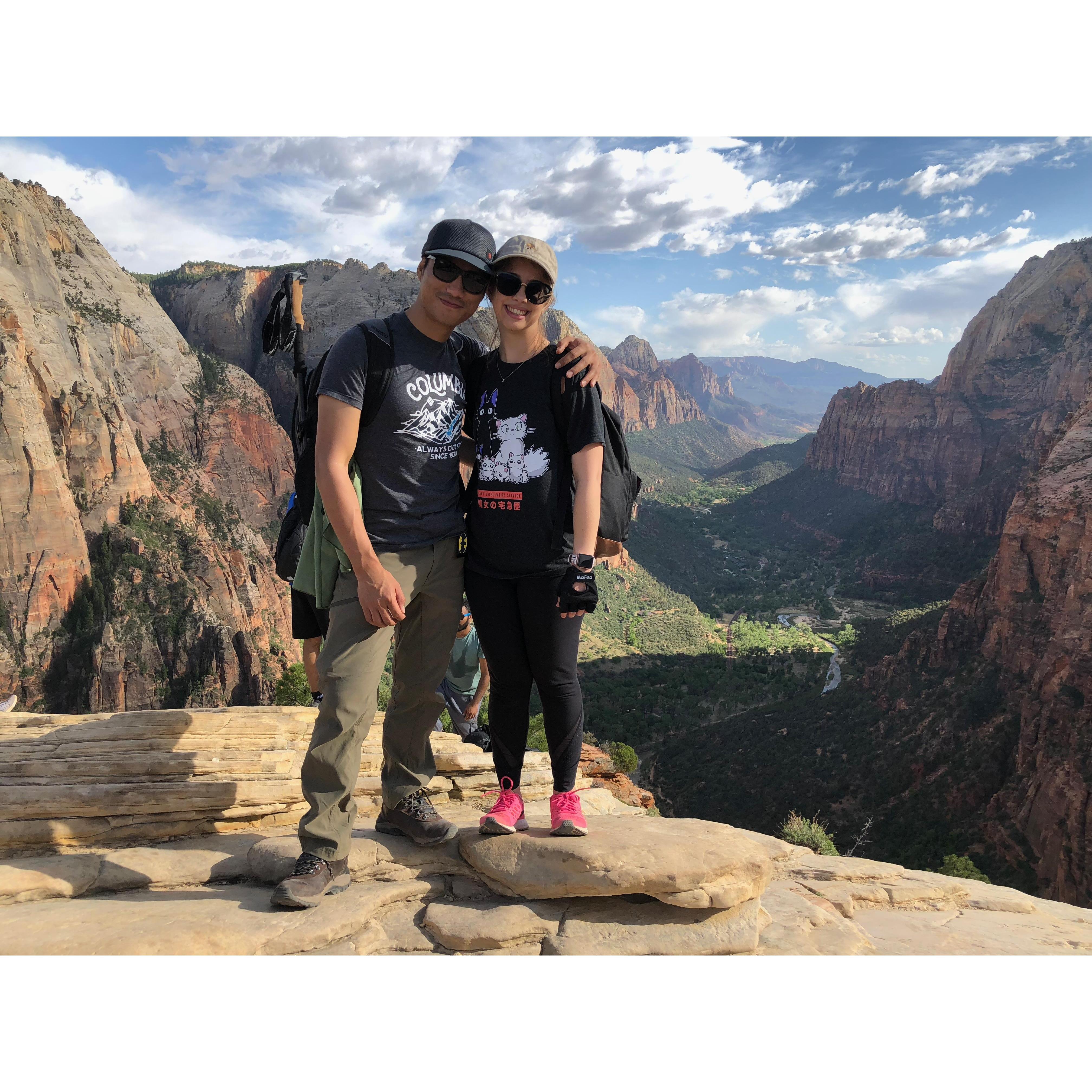 Angel's Landing, Zion National Park. This was the first trip we took together!
