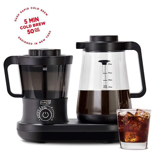 Dash DCBCM550BK Cold Brew Coffee Maker With Easy Pour Spout, 42 oz 1.5 L Carafe Pitcher, Black