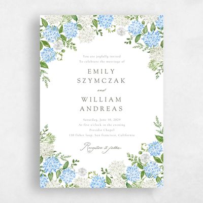 Dark Sky, White Wedding Invitation - Speranza Portrait
