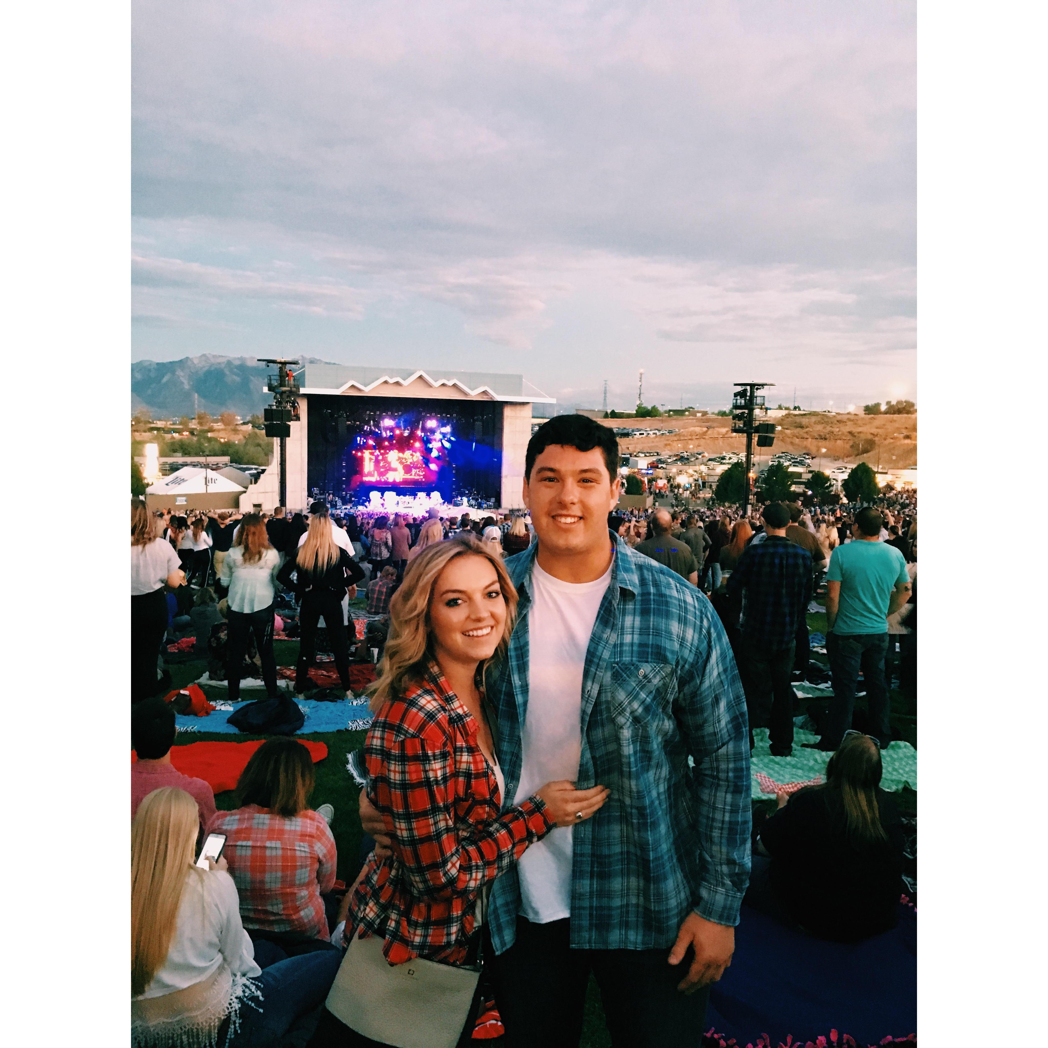 The night we officially started dating. Luke Bryan concert in 2016.