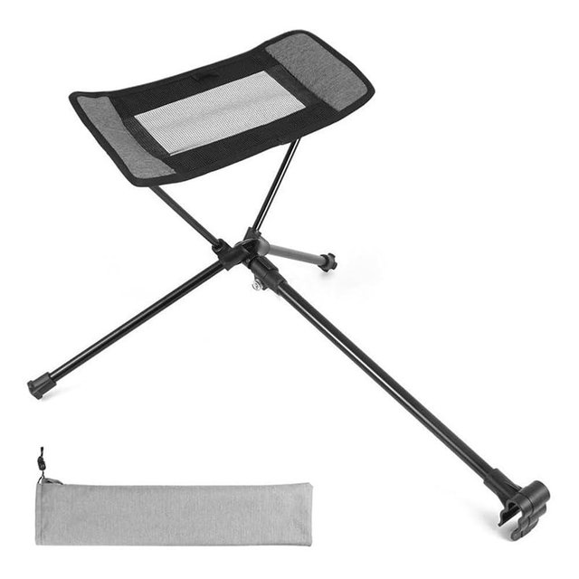 Universal Folding Camping Chair Foot Rest Ottoman Portable Recliner Lazy Retractable Footstool Leg Rest Chair for Hiking Fishing Beach (Gray)