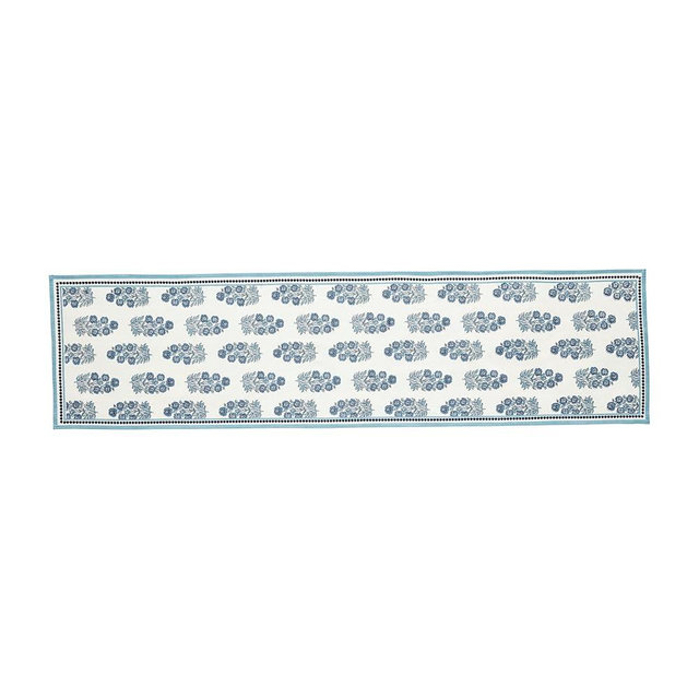 Mud Pie Block Print Table Runner; 18" X 72"
