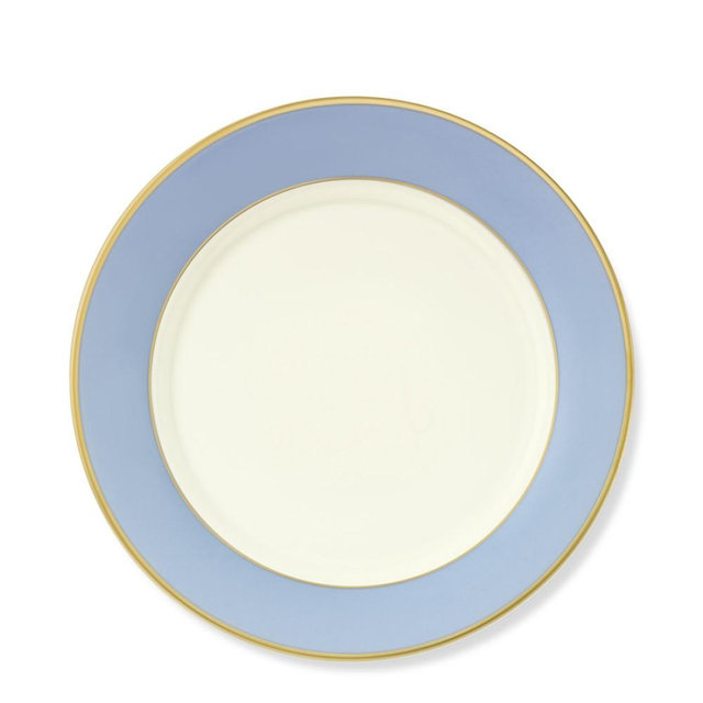 Pickard ColorSheen Salad Plate, Gold Rim, Blue