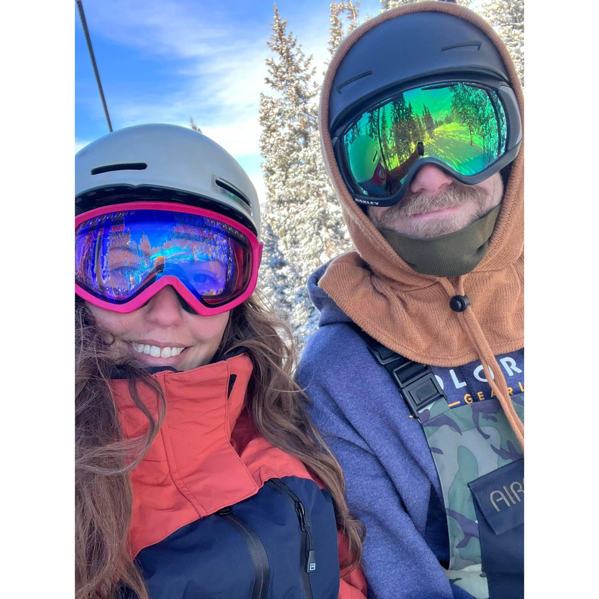 Snowboarding at Ski Cooper 2022.