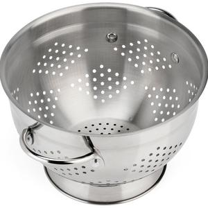 Raishi Stainless Steel Colander for Easy Cleaning - 5 Quart High Grade Guaranteed. Best Metal Colander.