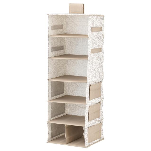 STORSTABBE Hanging storage with 7 compartments, beige11 ¾x11 ¾x35 ½ "