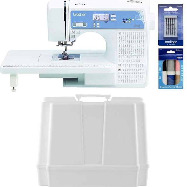 Brother XR9550 Computerized Sewing and Quilting Machine, 165 Built-In Stitches, Wide Table, Hardcase for Carrying and Storage, Premium Sewing Thread 6-Pack and 5-Piece Sewing Machine Needles