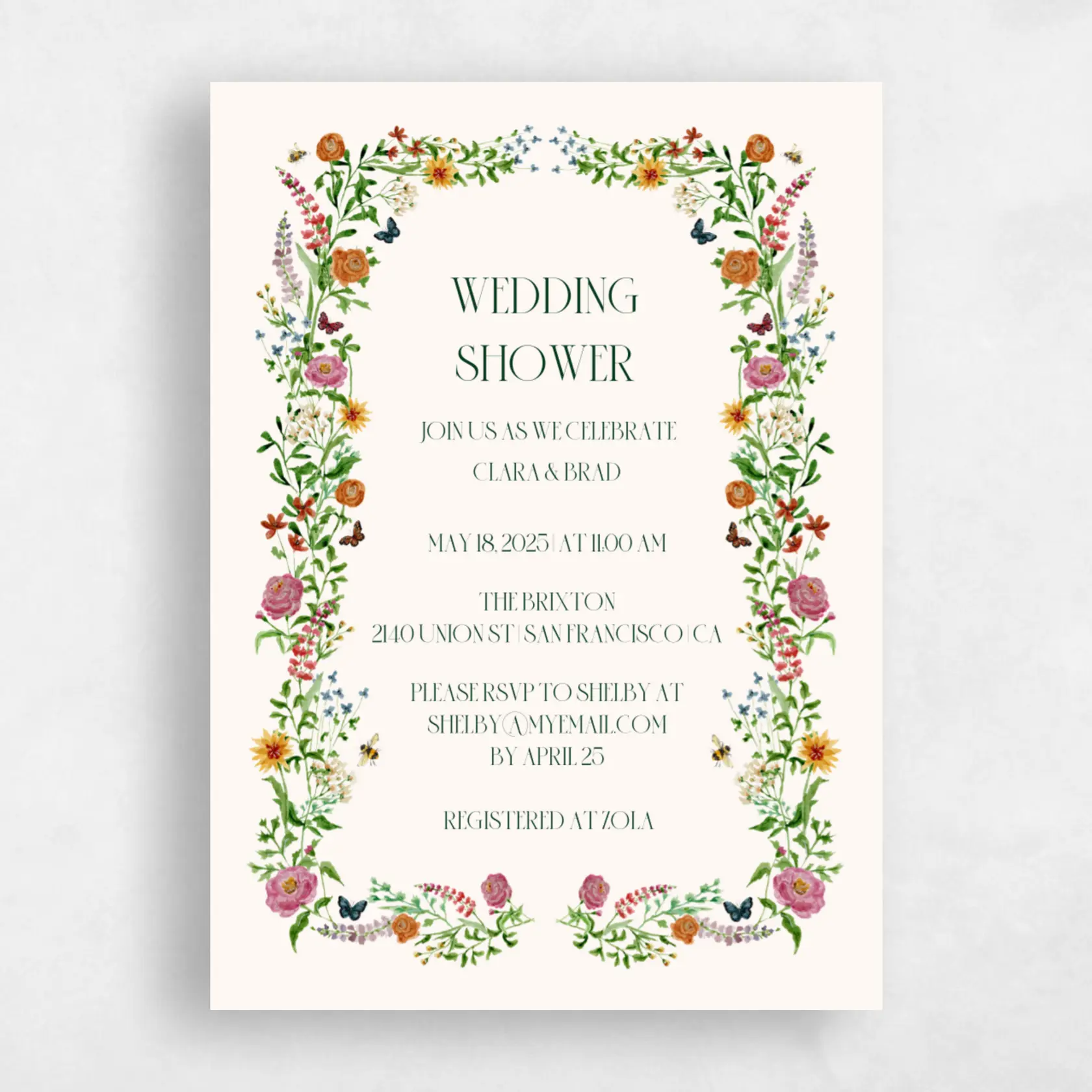Wedding Shower Invitation - Merryton Portrait preview
