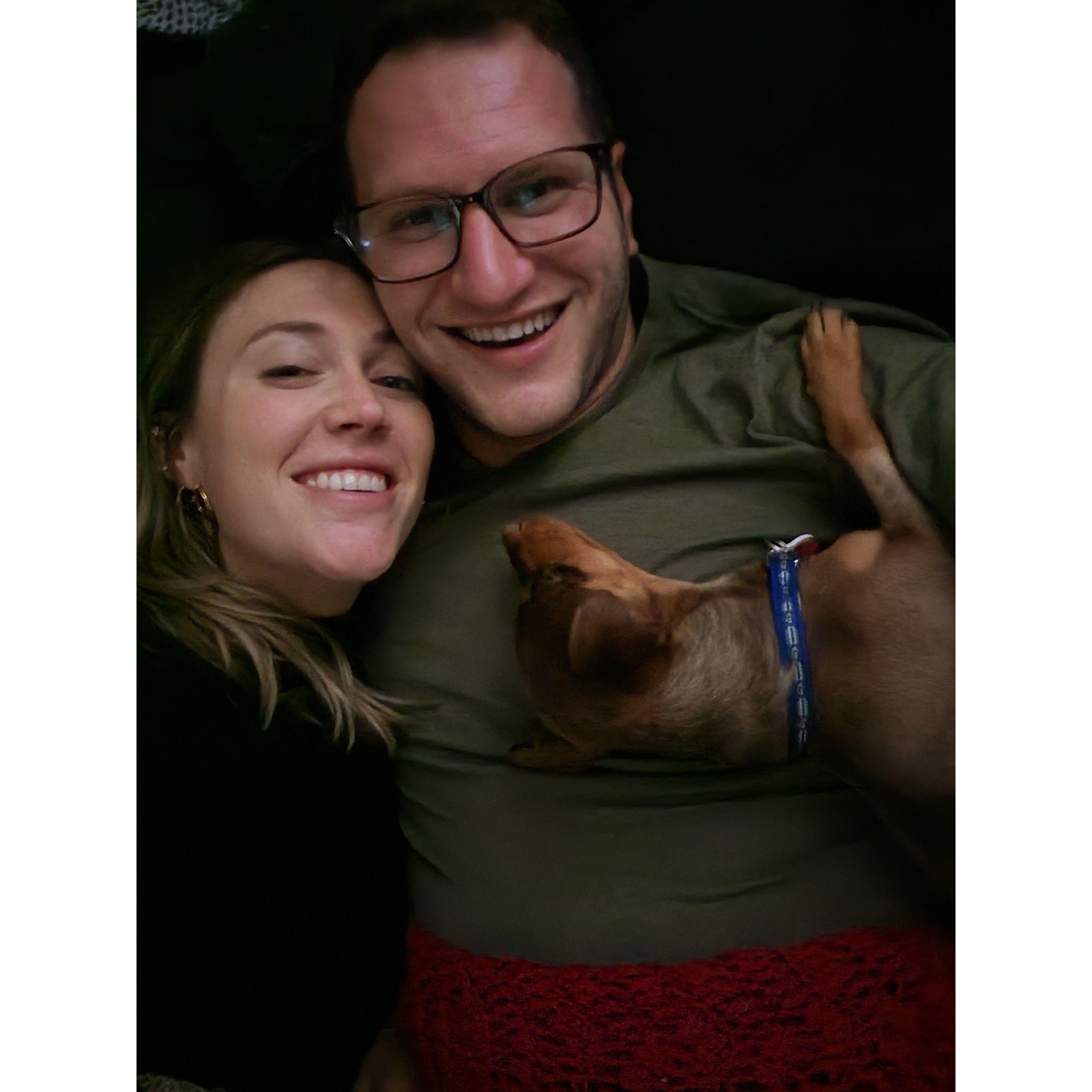 Hanging with our foster pup, Ms. Lady Pants