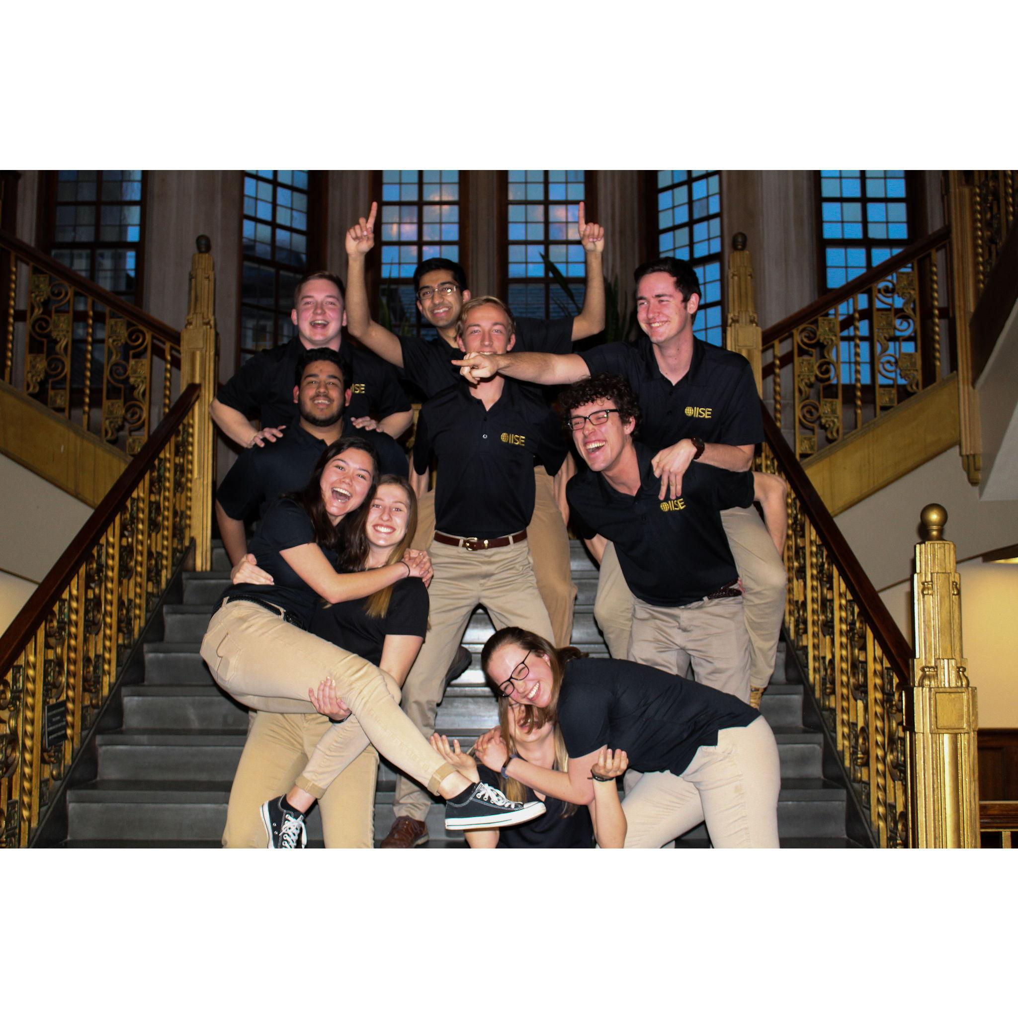 Our Exec board of IISE when Rachel was VP and Owen was Treasurer