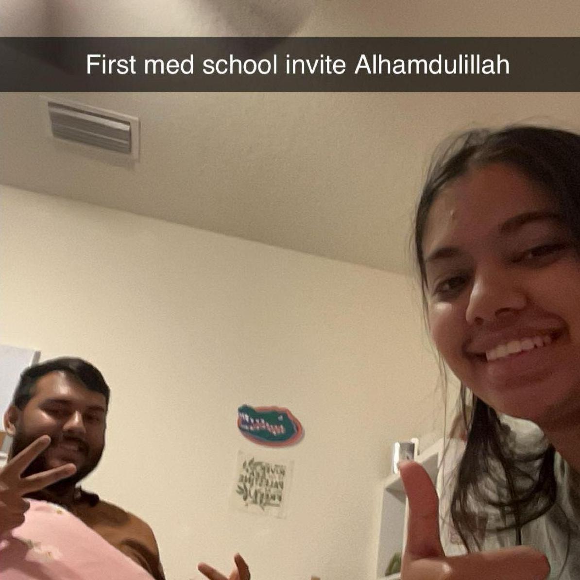 Priyoti's first med school invite! And Elahi was right there, just like he’s been every step of the way.