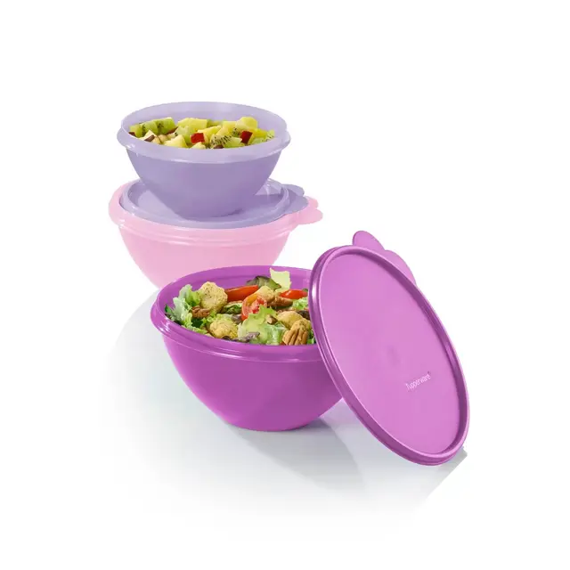 Tupperware 6pc Wonderlier Bowl Food Storage Container Set Assorted Lavender: Dishwasher-Safe, Polypropylene