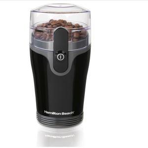 Hamilton Beach Fresh Grind Electric Coffee Grinder for Beans, Spices and More, Stainless Steel Blades, Removable Chamber, Makes up to 12 Cups, Black