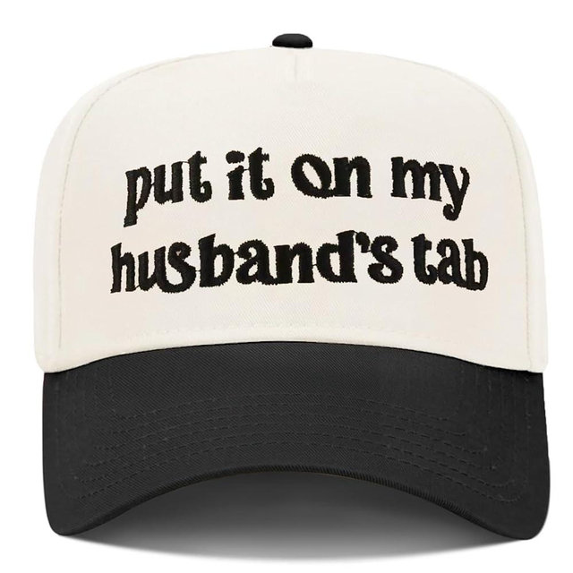 Funny Trucker Hats Embroidered Vintage Snapback Hat for Women Put It On My Husband's Tab Hats Gag Gifts Baseball Cap Red