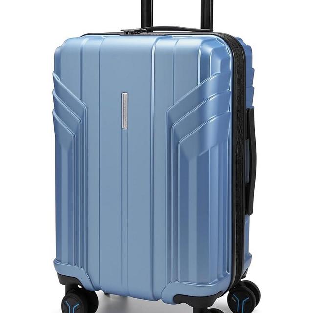 BAGSMART Expandable Carry On Luggage 22x14x9 Airline Approved, 1OO% PC Lightweight Hard Shell Suitcase, 20 Inch Travel Luggage with Spinner Wheels, Waterproof Rolling Suitcase,Blue