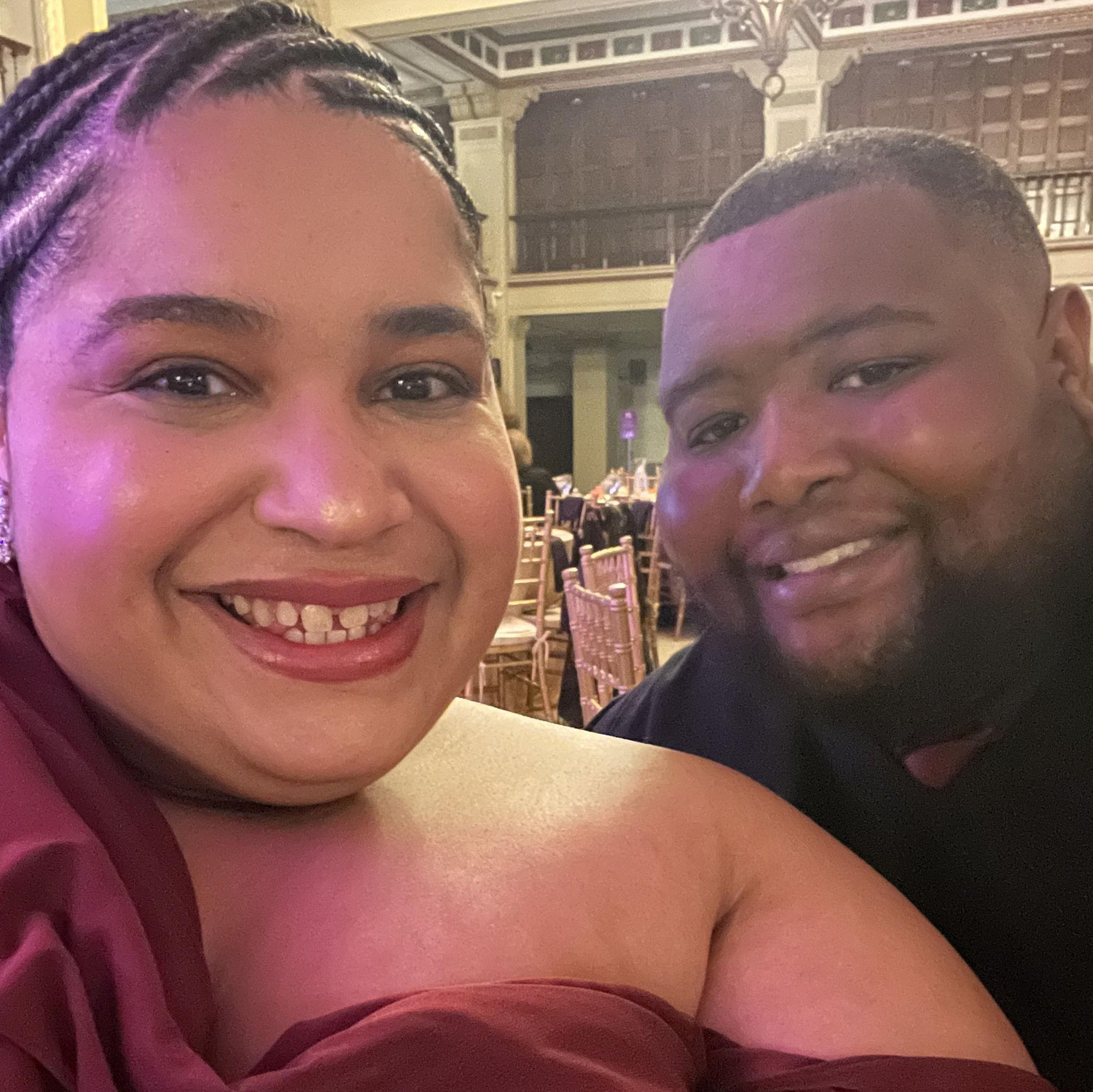 Selfie at a fancy dinner