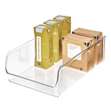 iDesign Linus Plastic Fridge and Freezer Storage Organizer Bin, Clear Container for Food, Drinks, Produce Organization, BPA-Free , 11" x 7" x 3.5", Clear