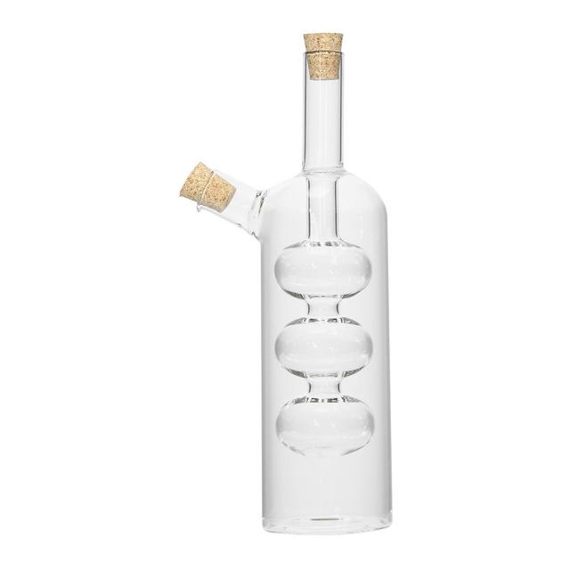 Creative Co-Op Hand-Blown Glass Oil and Vinegar Cruet, Translucent