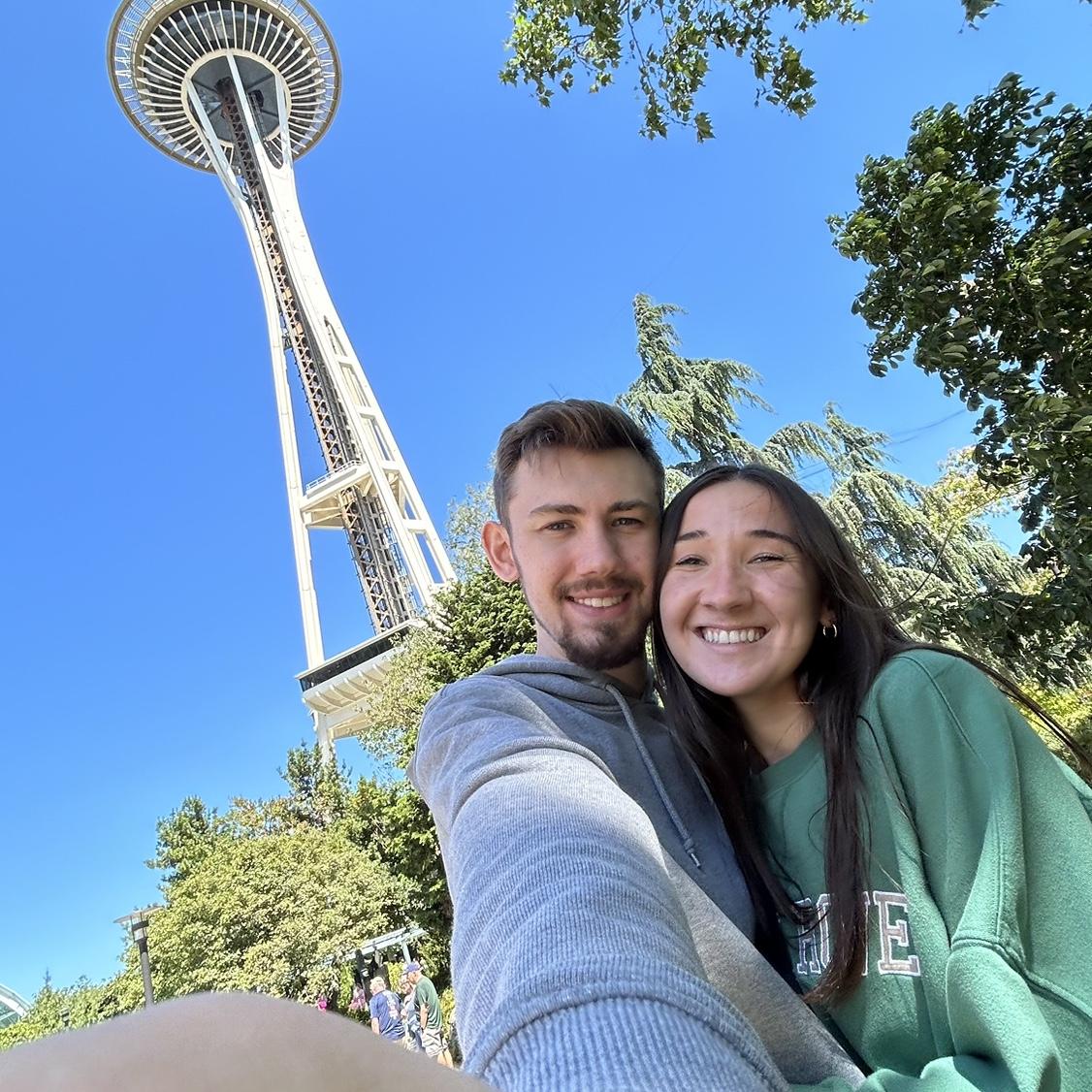 In front of the Seattle Space Needle