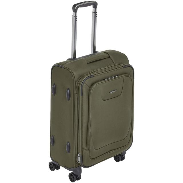 AmazonBasics Expandable Softside Carry-On Spinner Luggage Suitcase With TSA Lock And Wheels - 23 Inch, Olive