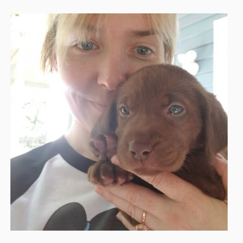 Meeting our puppy Jubilee for the first time