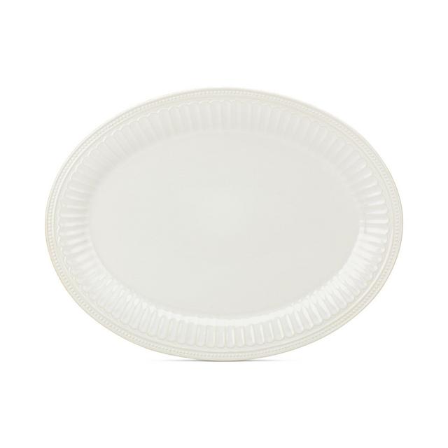 Lenox French Perle Groove Collection 16" White Oval Platter