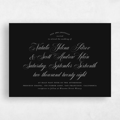 Black Wedding Invitation - Marvis Landscape