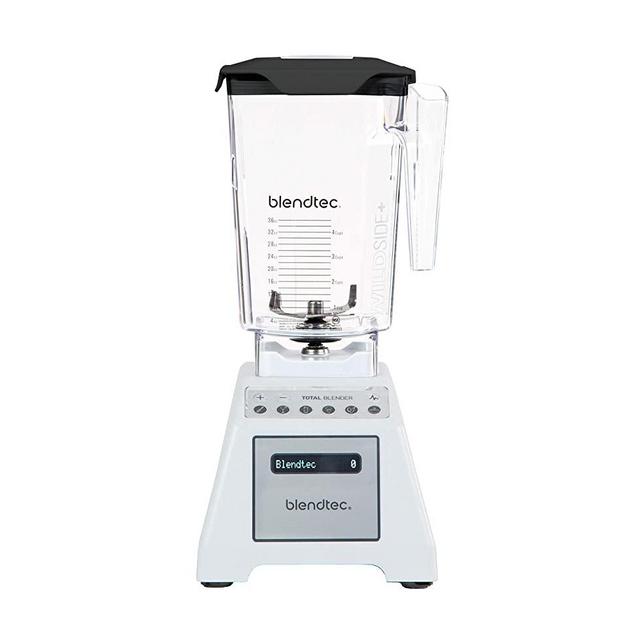 Blendtec Total Classic Original Blender-WildSide+ Jar (90 oz) Professional-Grade Power-6 Pre-programmed Cycles-10-speeds, White