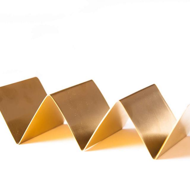 Premium Exquisite Taco Holder Stand Rack Stainless Steel (Gold Color) - set of 2 | 7.5 x 4 x 4 inches | Stylish Taco Stands Shell Holder | Taco Holder Tray 2 pack | Great Gift for a Taco Loving Friend