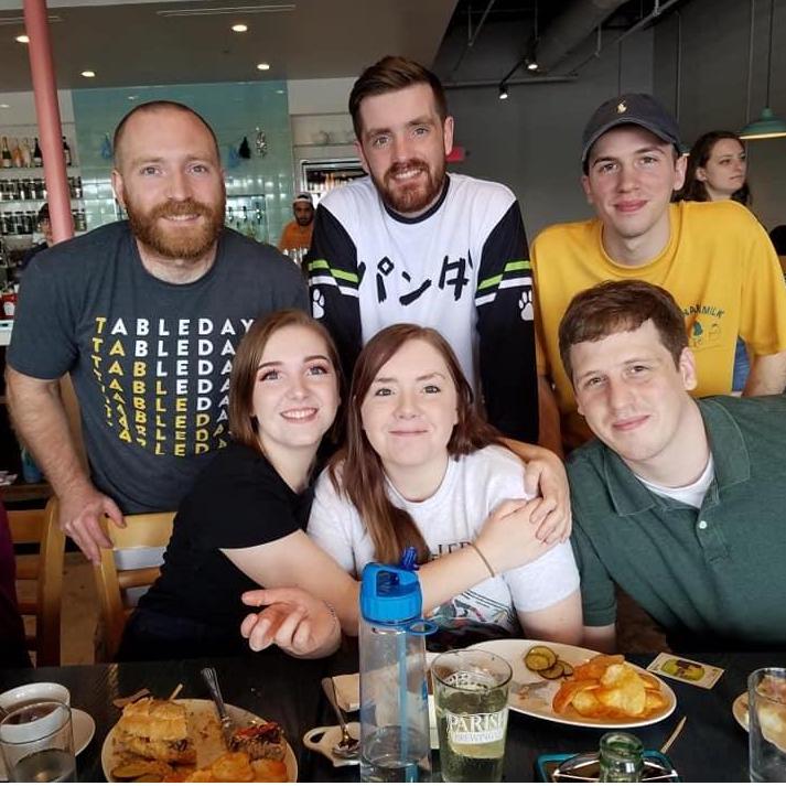 Board game day with family at a board game cafe!