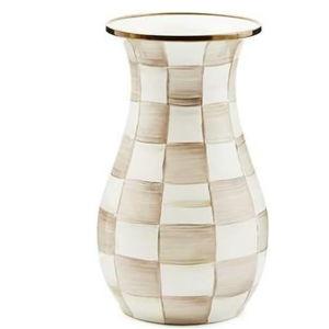 Mackenzie Childs Tall Enamel Checkered Vase
