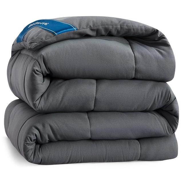 Bedsure Comforter Duvet Insert - Quilted Comforters Oversized King Size, All Season Duvet, Down Alternative Bedding Comforter with Tabs(Grey,Oversized King 116"x98")