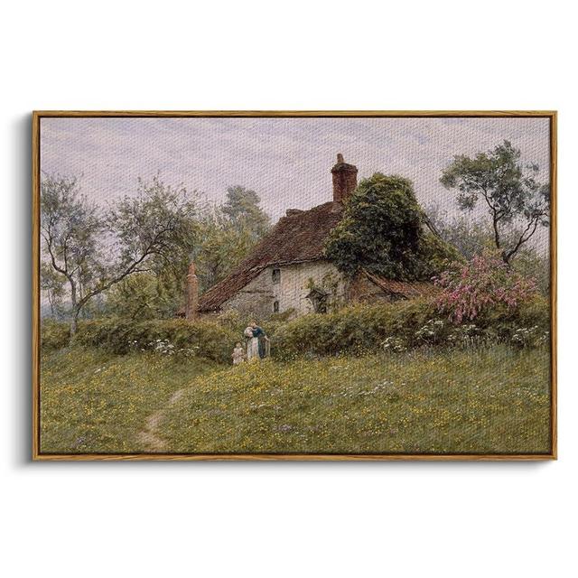 InSimSea Framed Canvas Wall Art Vintage Decor, Old Cottages Countryside Large Canvas Wall Art, Rustic Farmhouse Hanging Wall Decor for Bedroom Living Room Bathroom, 24"x36"