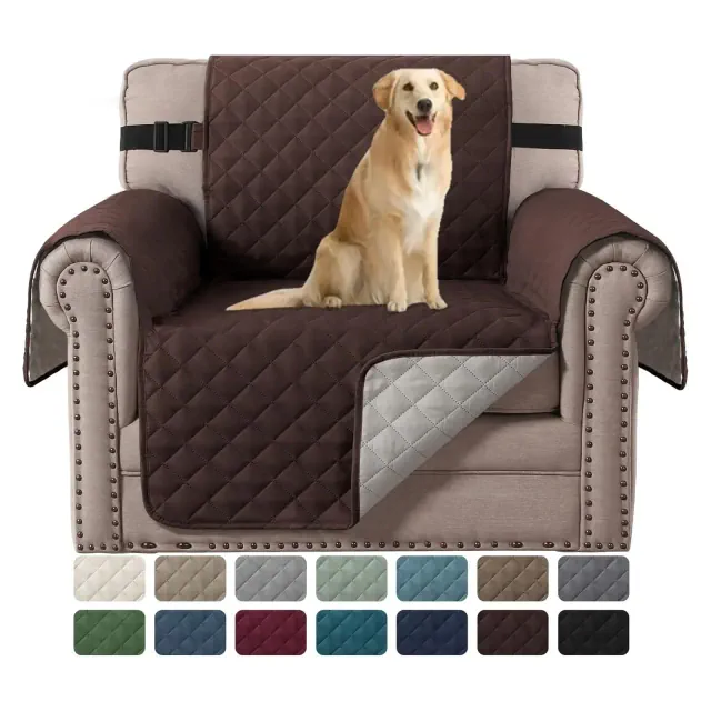 Reversible Chair Covers Water Repellent Chair Slipcover for Dogs Pets Furniture Protector BROWN Chair