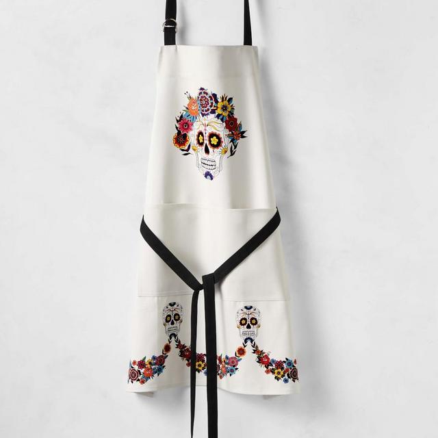 Day of the Dead Apron, White