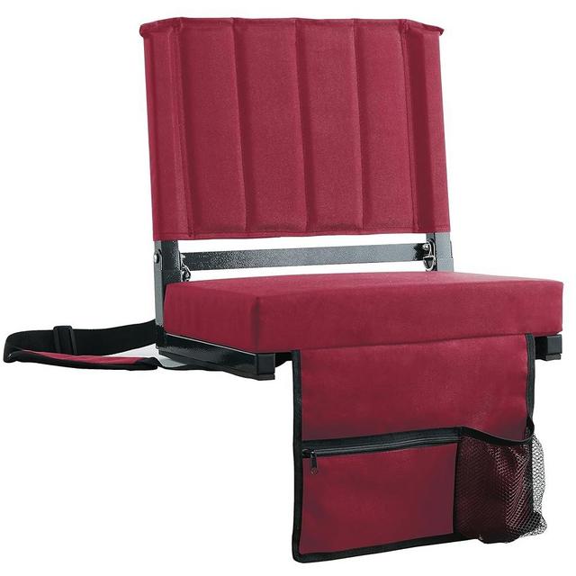 SPORT BEATS Stadium Seats with Back Support Bleacher Chairs with Back and Cushion Thick Padded Bleacher Seats Includes Shoulder Strap