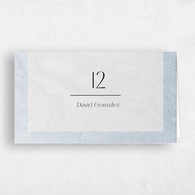 Blue Mist Wedding Place Card - Dorado