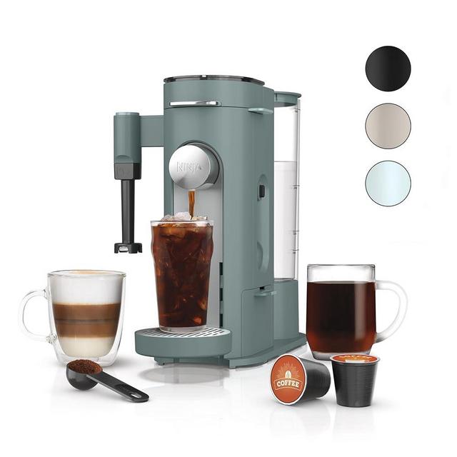 Ninja Pods & Grounds Specialty Single-Serve Coffee Maker, K-Cup Pod Compatible, Built-In Milk Frother, 6-oz. Cup to 24-oz. Travel Mug Sizes, Iced Coffee Maker, Sage Green, PB051SG