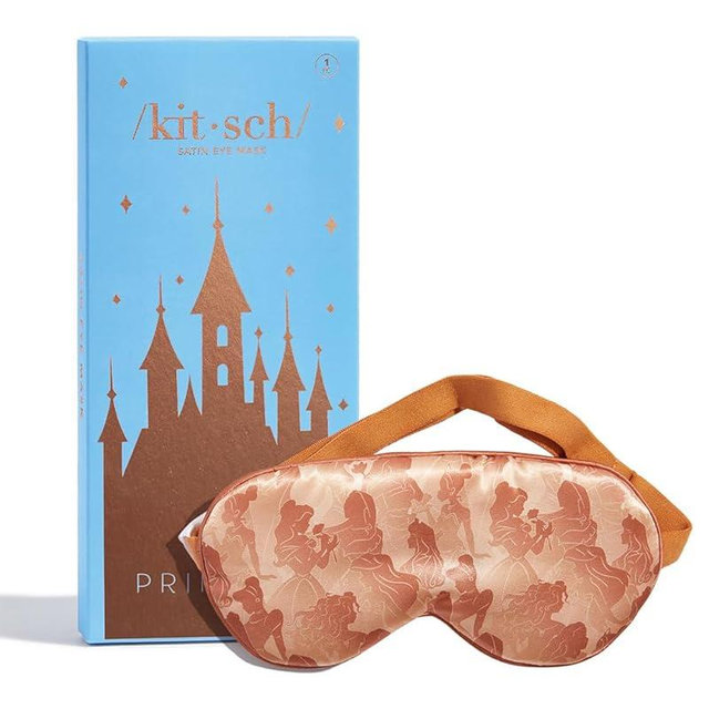 Kitsch x Disney Satin Sleep Mask - Eye Mask for Sleep, Softer Than Silk Satin Sleeping Mask Blindfold and Sleep Masks for Women and Men, Eye Care Travel Essentials - Princess Party