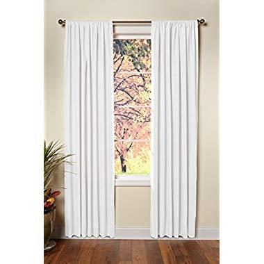 COTTON CRAFT - Set of 2-100% Cotton Duck Reverse Tab Top Curtain Panel Set - 50x84 - White - Classic Elegance for a Clean Crisp Look - Each Panel is 50 in Wide