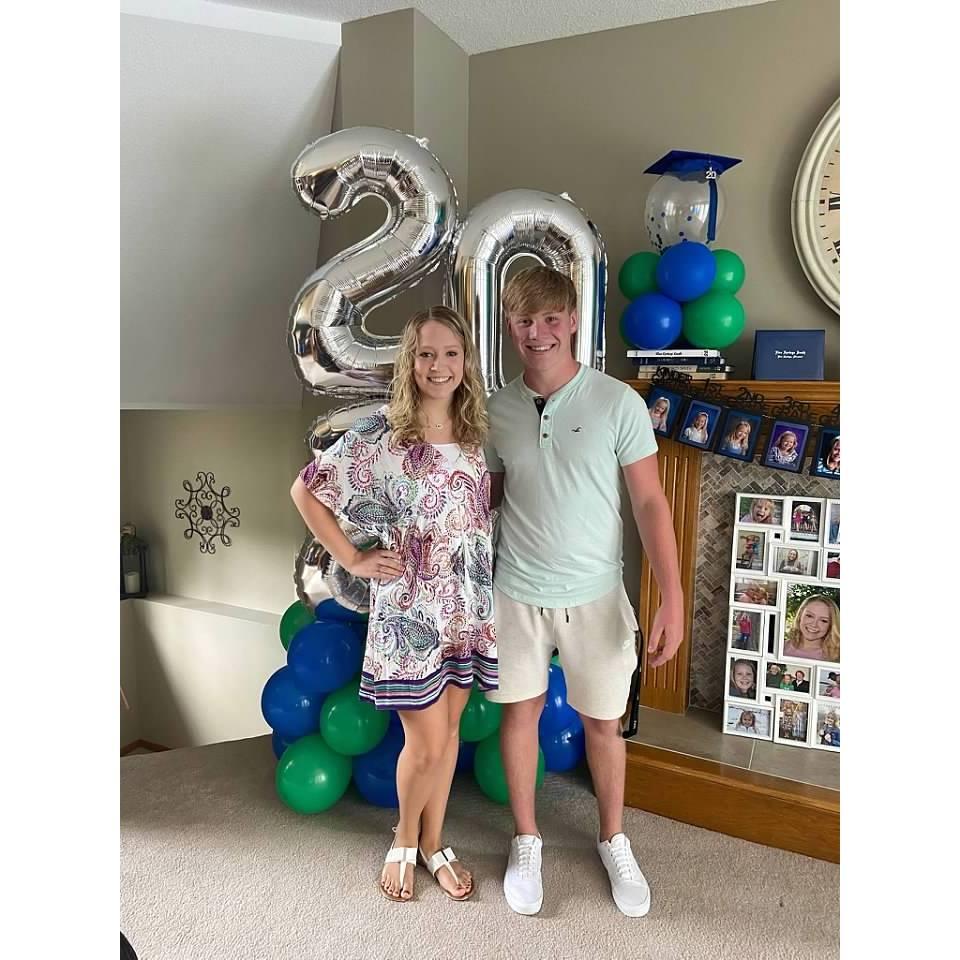 Our first photo together at Maggie's graduation party