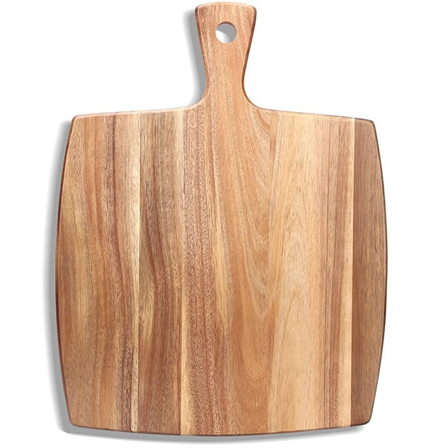 Large Wood Cutting Board with Handle 17" x 13" Simple Best Wooden Charcuterie Boards Butcher Block Teak Cutting Boards for Kitchen Meat Cheese Serving Board Carving Chopping Blocks Charcuterie Board