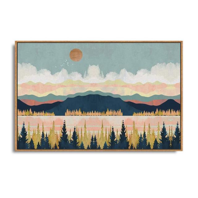 SIGNFORD Framed Canvas Home Artwork Decoration Abstract Mountain Nature Scenery Canvas Wall Art for Living Room, Bedroom - 24x36 inches