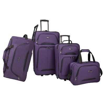 U.S. Traveler Vineyard 4pc Softside Luggage Set - Purple